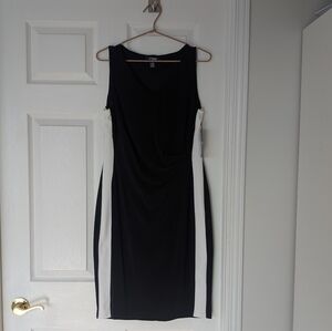Black stretchy dress with white stripe - Chaps - sz M